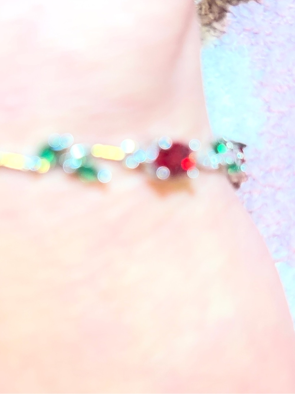 Gold Bracelet with Red roses aand Green Gemstones - Women Jewelry